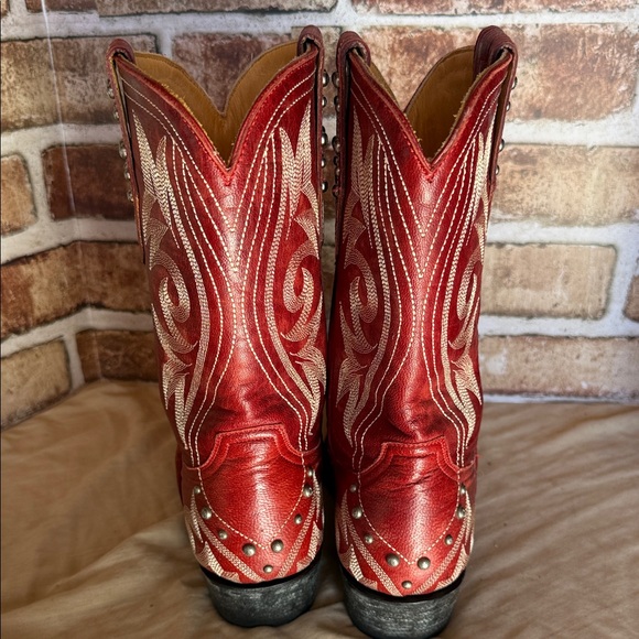 Old Gringo Red Embroidered Cowboy Boots - Picture 3 of 9